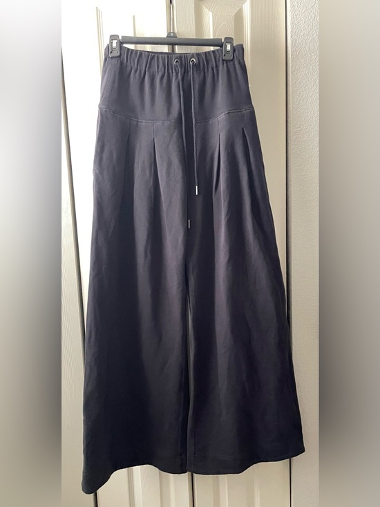 Free People Pants - FP Movement: Black Wide-Leg Pleated Drawstring Pants